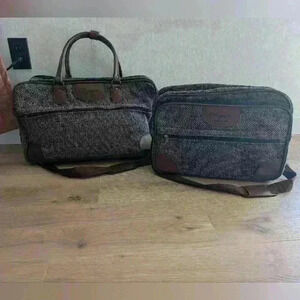 Vintage Tweed Olympia International Travel Bag Set